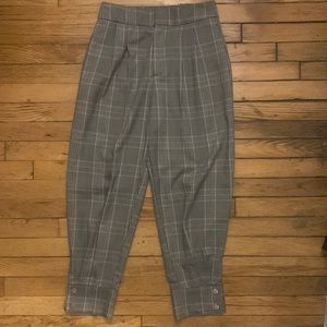 Zara black and white plaid trousers sz xs